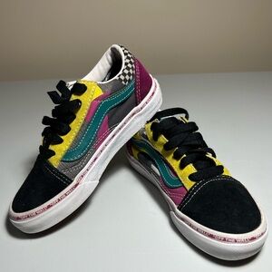 Vans Youth Off The Wall Old Skool Juxtapoze Multicolor Lace Up Sneakers Size 13